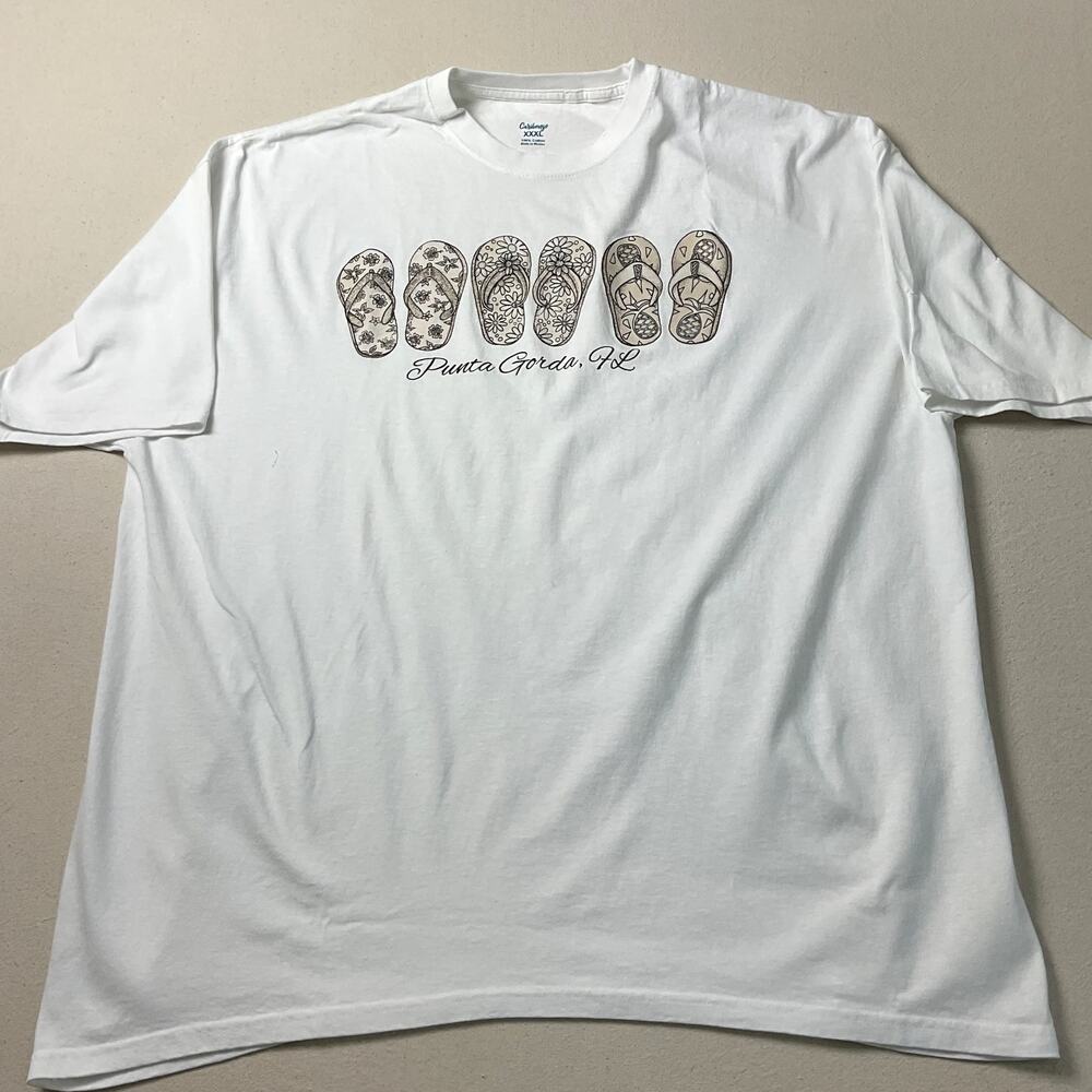 Caribongo Hyper Color Flip Flop Punta Gorda Florida White T Shirt Womens 3XL